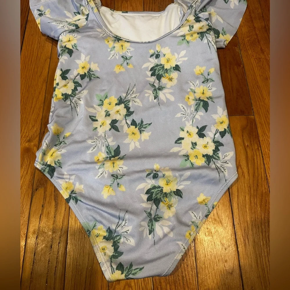 Janie and Jack Girls 8 one-piece light‎ blue ruffled